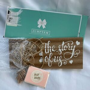 Jumptem sign. The story of US. Wall decor sign with photo holder